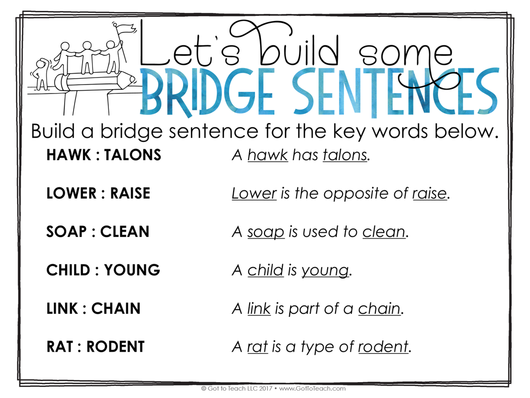 bridge sentence example essay
